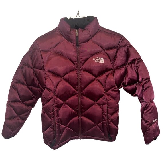The North Face Other - The North Face Girl 550 Goose Down Puffer Jacket L Burgundy Quilted Winter Coat